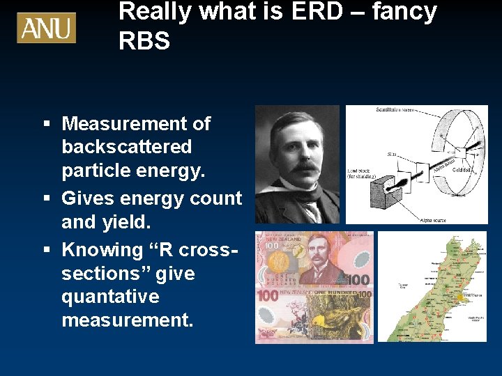 Really what is ERD – fancy RBS § Measurement of backscattered particle energy. §