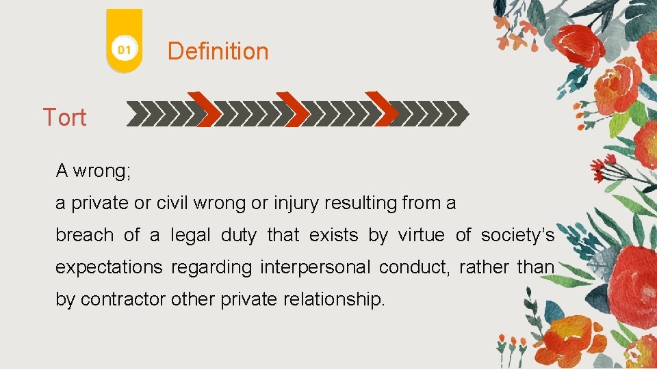 Definition Tort A wrong; a private or civil wrong or injury resulting from a Definition Tort A wrong; a private or civil wrong or injury resulting from a