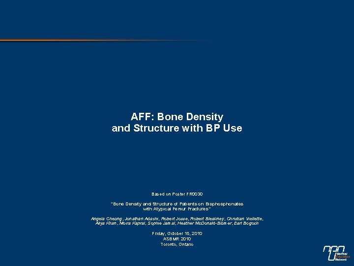 AFF: Bone Density and Structure with BP Use Based on Poster FR 0030 “Bone