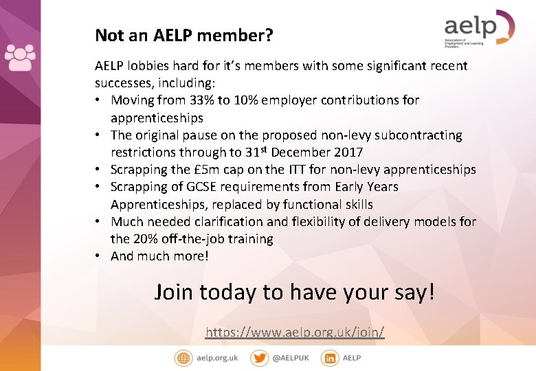 Not an AELP member? AELP lobbies hard for it’s members with some significant recent