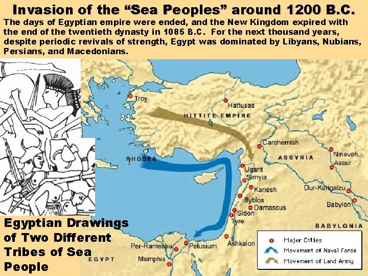 Invasion of the “Sea Peoples” around 1200 B. C. The days of Egyptian empire
