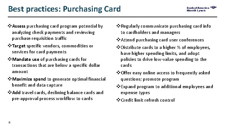 Best practices: Purchasing Card v. Assess purchasing card program potential by analyzing check payments