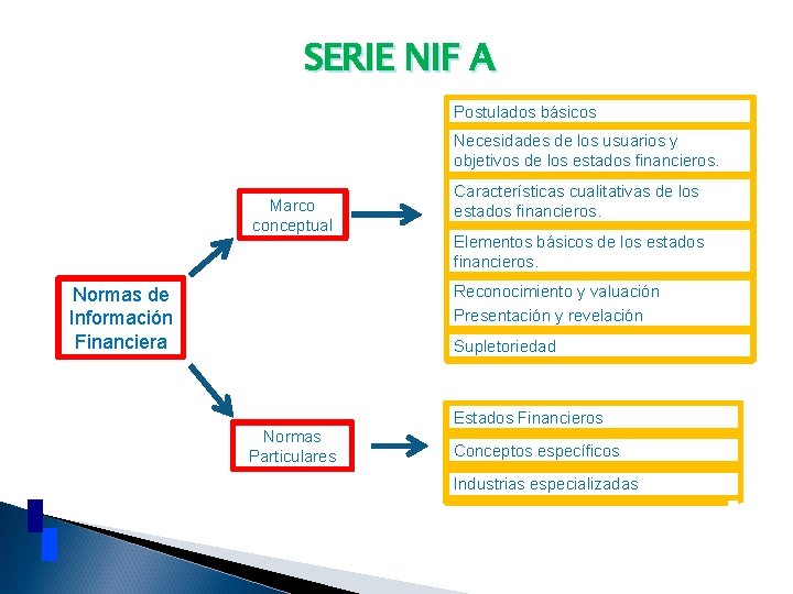 SERIE NIF A Postulados básicos Necesidades de los usuarios y objetivos de los estados