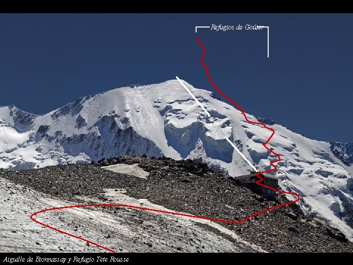 Refugios de Goûter La lera Bo Aiguille de Bionnassay y Refugio Tete Rousse 