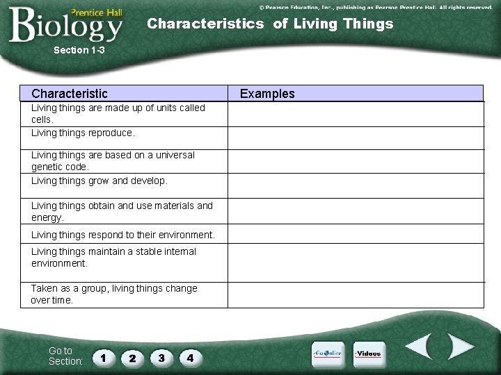 Characteristics of Living Things Section 1 -3 Characteristic Living things are made up of