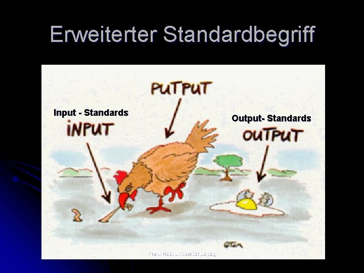 Erweiterter Standardbegriff Input - Standards Output- Standards Frank Haß; Universität Leipzig 