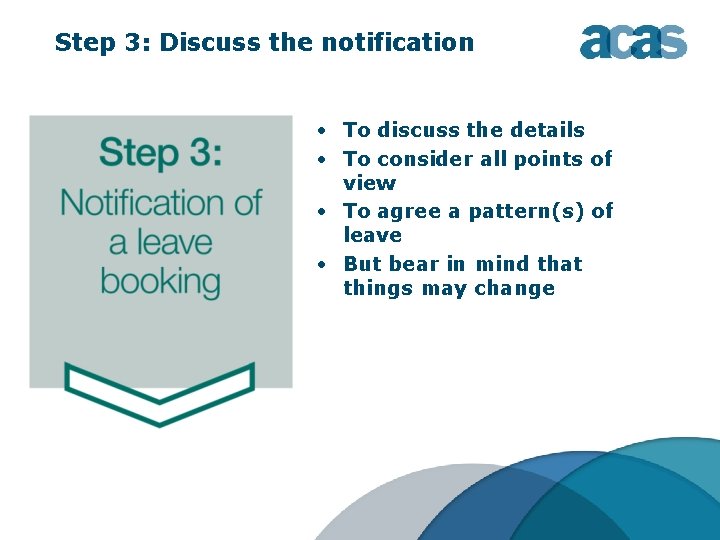 Step 3: Discuss the notification • To discuss the details • To consider all