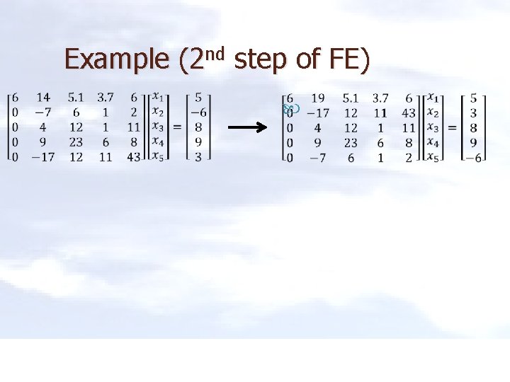 Example (2 nd step of FE) 