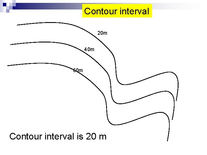 Contour interval 20 m 40 m 60 m Contour interval is 20 m 