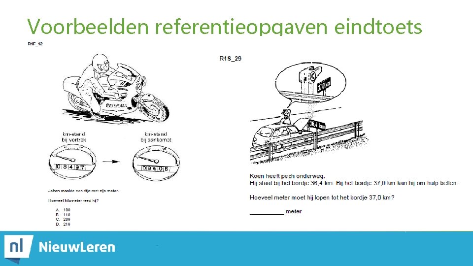 Voorbeelden referentieopgaven eindtoets 