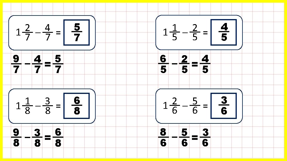 Year 5 Fractions 1 Convert mixed numbers to