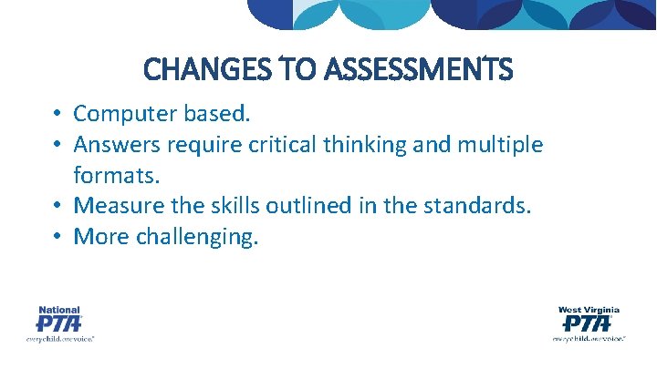 CHANGES TO ASSESSMENTS • Computer based. • Answers require critical thinking and multiple formats.