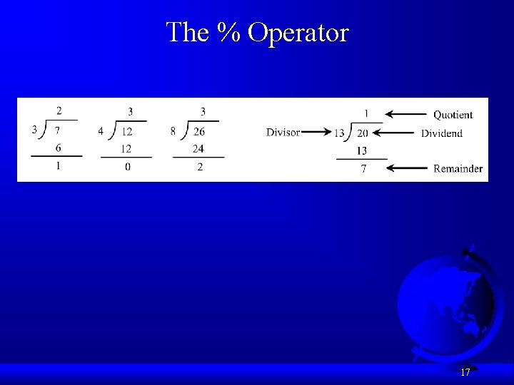The % Operator 17 