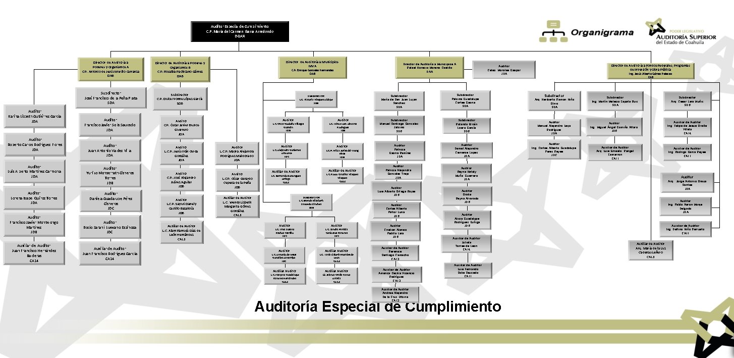 Auditor Especial de Cumplimiento C. P. María del Carmen Ibarra Arredondo DGAX Auditor Karina