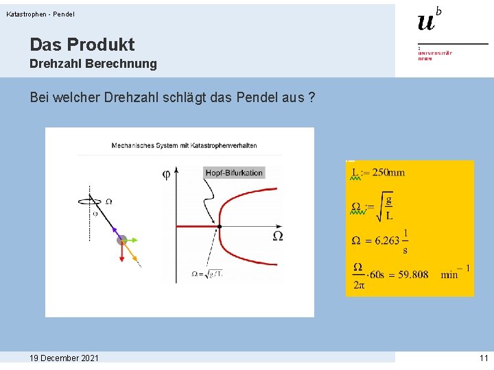 Katastrophen - Pendel Das Produkt Drehzahl Berechnung Bei welcher Drehzahl schlägt das Pendel aus