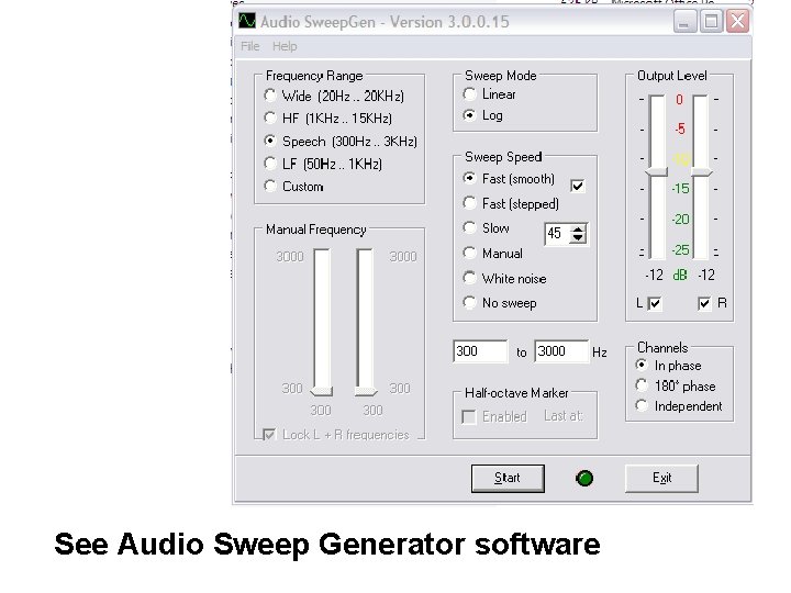 See Audio Sweep Generator software 