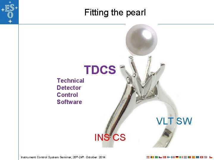 Fitting the pearl TDCS Technical Detector Control Software VLT SW INS CS Instrument Control