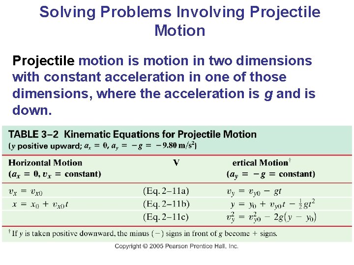 Solving Problems Involving Projectile Motion Projectile motion is motion in two dimensions with constant Solving Problems Involving Projectile Motion Projectile motion is motion in two dimensions with constant