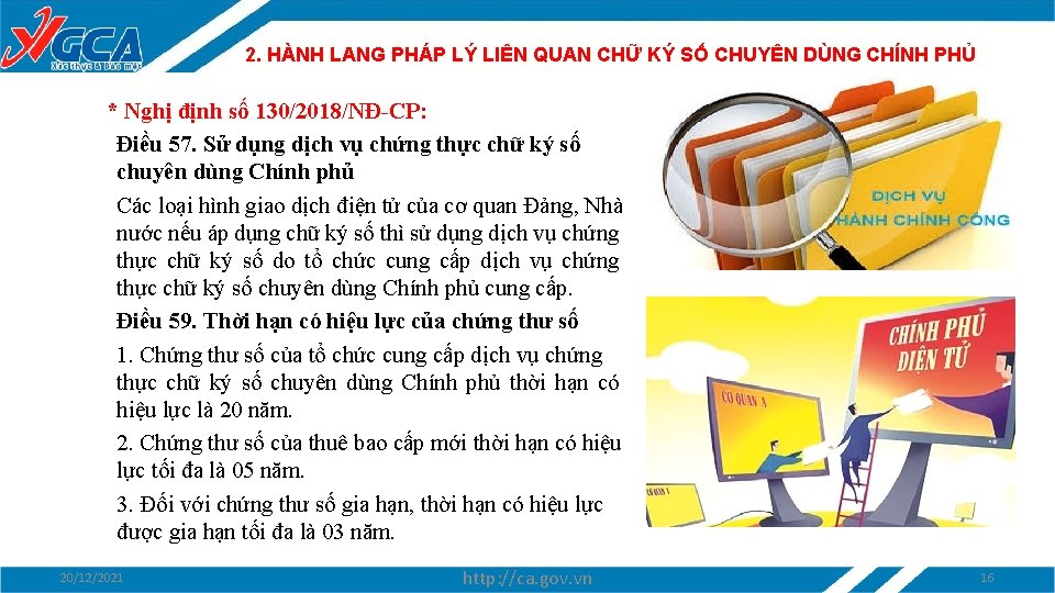 2. HÀNH LANG PHÁP LÝ LIÊN QUAN CHỮ KÝ SỐ CHUYÊN DÙNG CHÍNH PHỦ