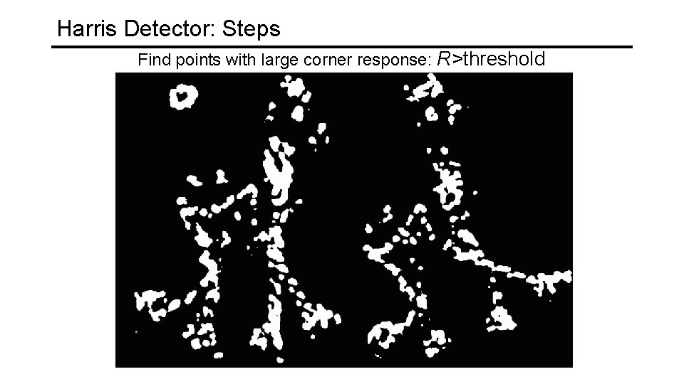 Harris Detector: Steps Find points with large corner response: R>threshold 