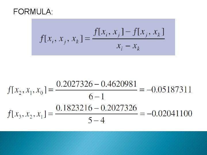 FORMULA: 