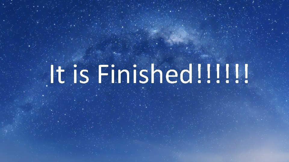 It is Finished!!!!!! 