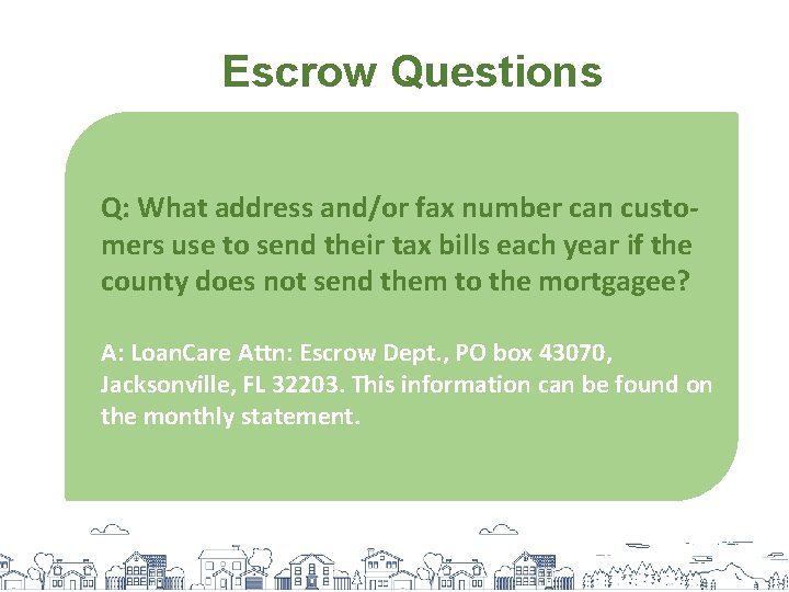 Escrow Questions Q: What address and/or fax number can customers use to send their