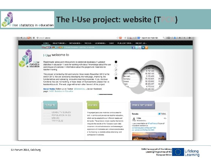 The I-Use project: website (TPCK) GI-Forum 2014, Salzburg 