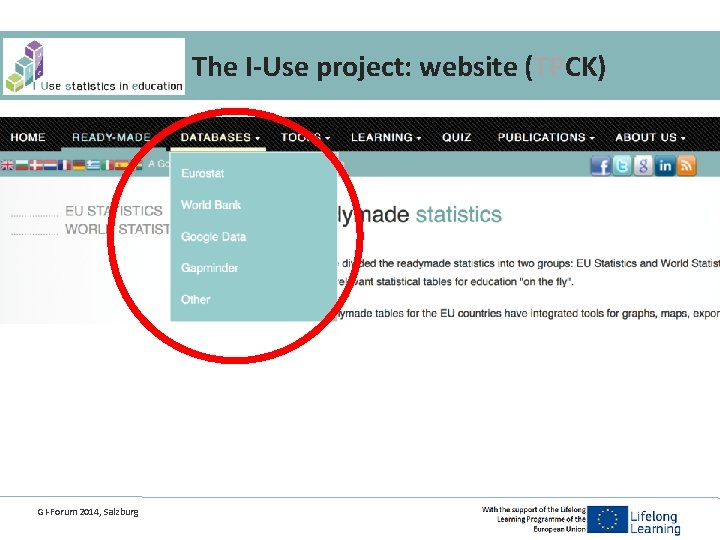 The I-Use project: website (TPCK) GI-Forum 2014, Salzburg 