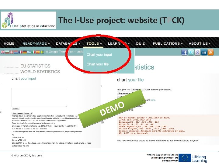 The I-Use project: website (TPCK) O M DE GI-Forum 2014, Salzburg 