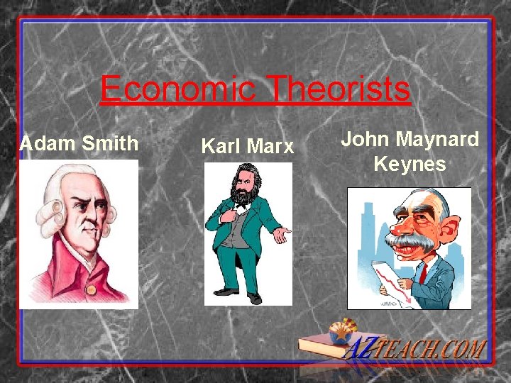 Economic Theorists Adam Smith Karl Marx John Maynard Keynes 