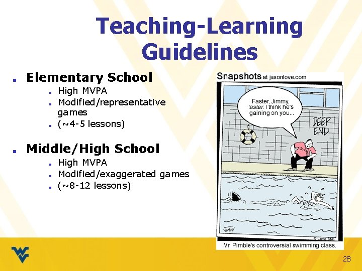 Teaching-Learning Guidelines ■ Elementary School ■ ■ High MVPA Modified/representative games (~4 -5 lessons)