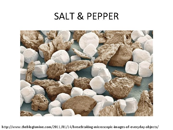SALT & PEPPER http: //www. theblogismine. com/2011/01/14/breathtaking-microscopic-images-of-everyday-objects/ 