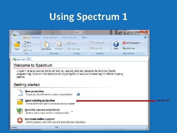 Using Spectrum 1 Sample. pjn 