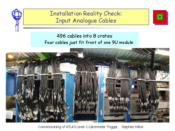 Installation Reality Check: Input Analogue Cables 496 cables into 8 crates Four cables just