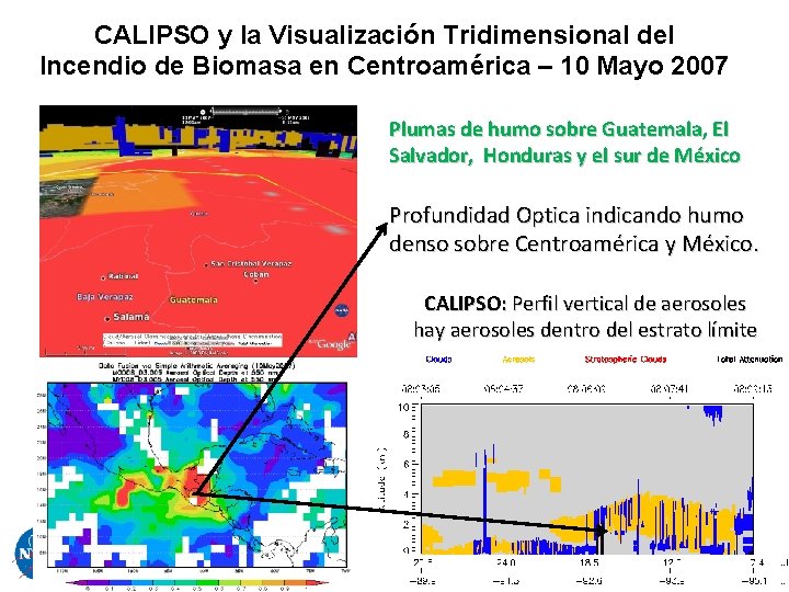 CALIPSO y la Visualización Tridimensional del Incendio de Biomasa en Centroamérica – 10 Mayo