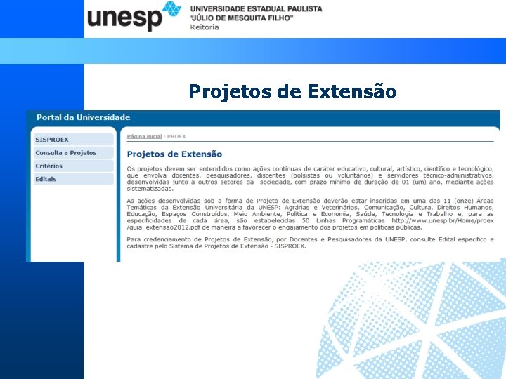 Projetos de Extensão 