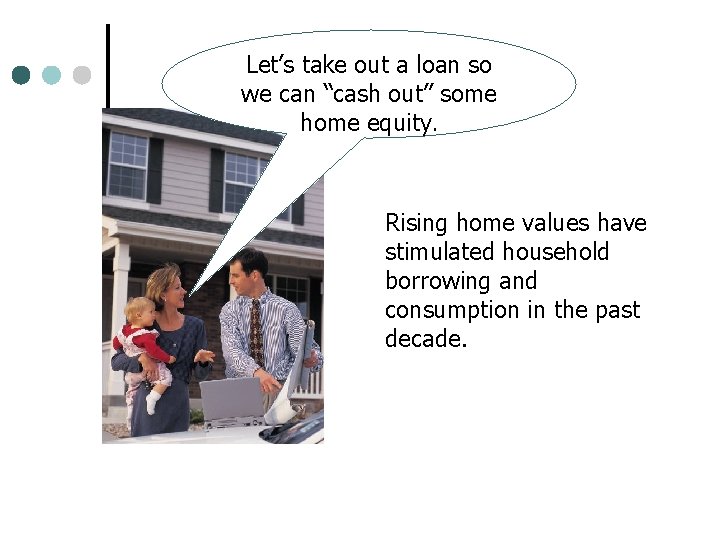 Let’s take out a loan so we can “cash out” some home equity. Rising