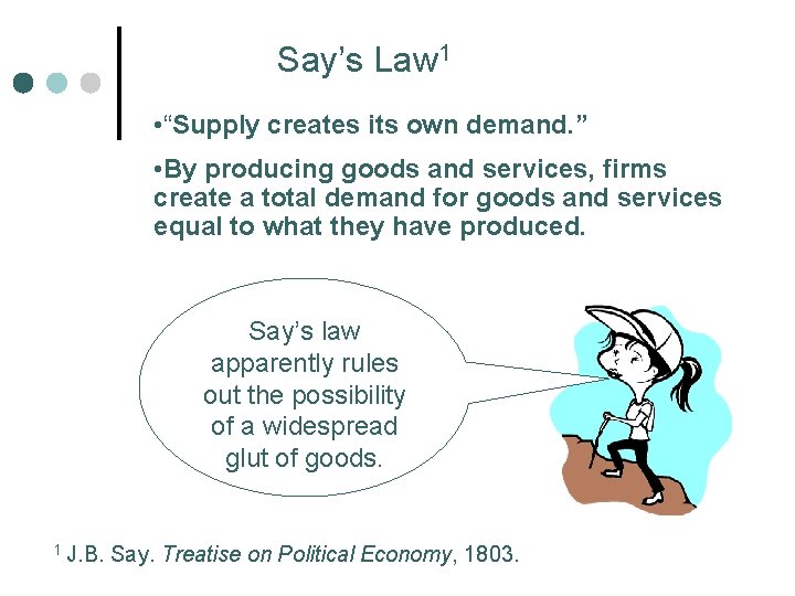 Say’s Law 1 • “Supply creates its own demand. ” • By producing goods