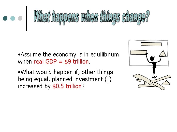  • Assume the economy is in equilibrium when real GDP = $9 trillion.