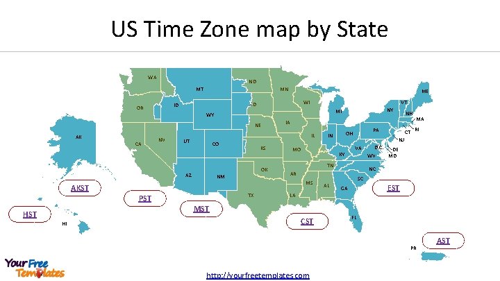 US Time Zone map by State WA ND MN MT VT WI SD ID US Time Zone map by State WA ND MN MT VT WI SD ID