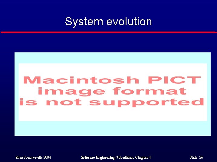 System evolution ©Ian Sommerville 2004 Software Engineering, 7 th edition. Chapter 4 Slide 36