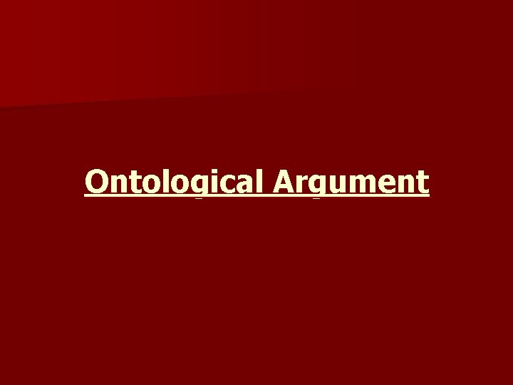 Ontological Argument 
