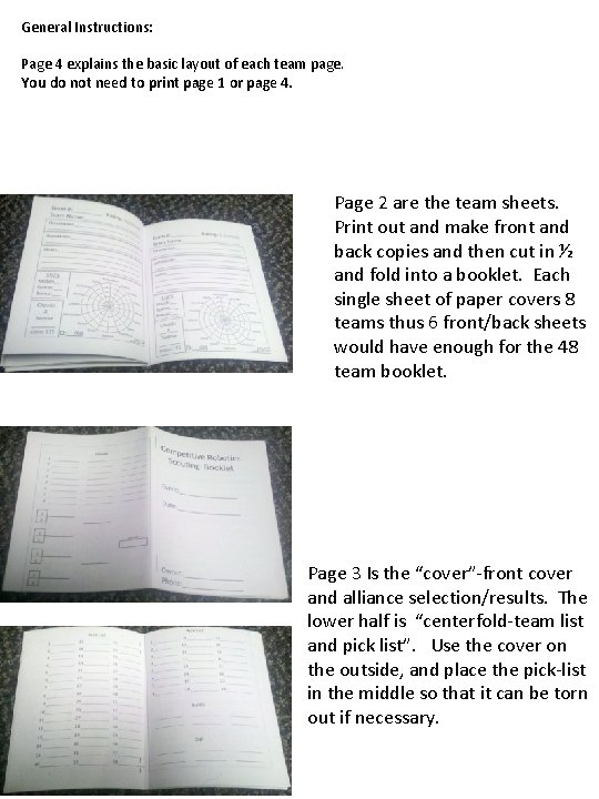 General Instructions Page 4 explains the basic layout