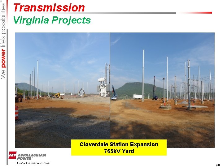 Transmission Virginia Projects Cloverdale Station Expansion 765 k. V Yard p. 8 