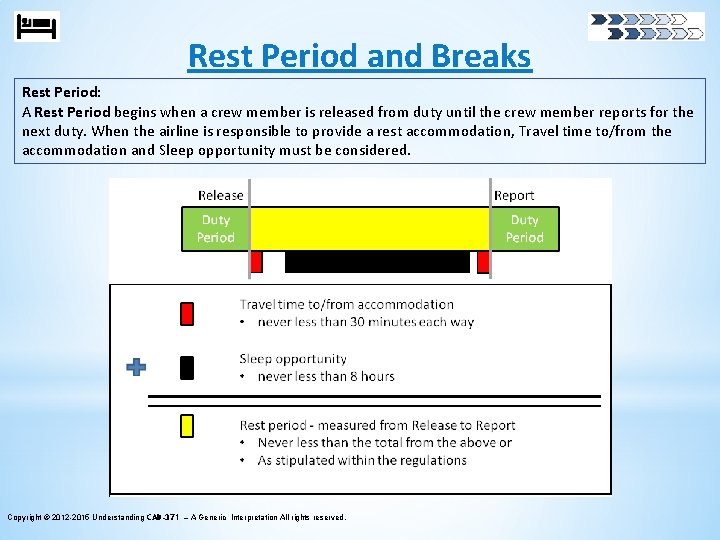 Rest Period and Breaks Rest Period: A Rest Period begins when a crew member
