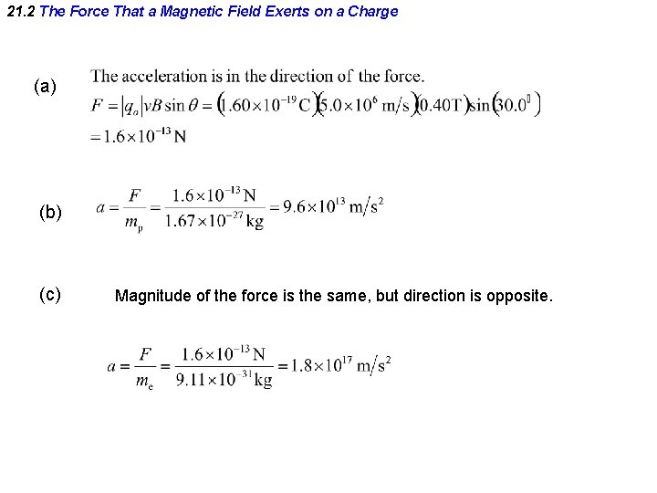 21. 2 The Force That a Magnetic Field Exerts on a Charge (a) (b)