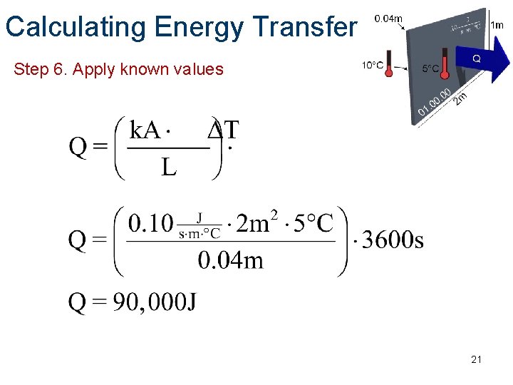 Calculating Energy Transfer Step 6. Apply known values 21 