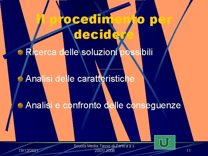 Il procedimento per decidere Ricerca delle soluzioni possibili Analisi delle caratteristiche Analisi e confronto