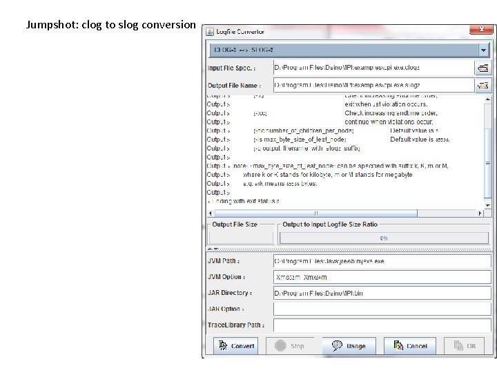 Jumpshot: clog to slog conversion 